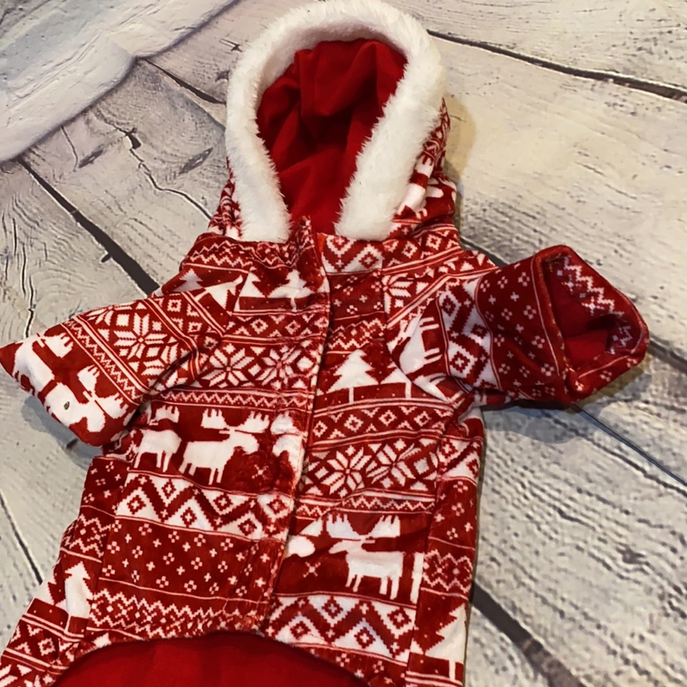 Fur baby Fair Isle Winter or Christmas Holiday Coat